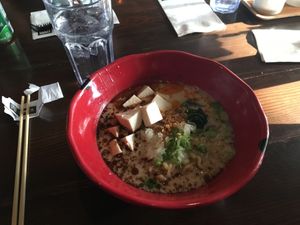 Spicy Creamy Vegan Ramen at JINYA Ramen Bar in Calgary
