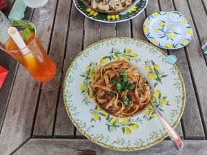 Lentil ragu pasta at ASK Italian in Glasgow