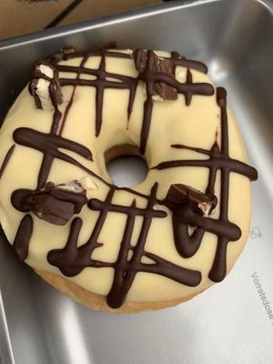 Novinka “kinder” donut ❤️ at Blue Vegan Pig Shop in Prague