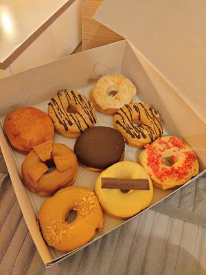 Our donut box :) at Blue Vegan Pig Shop in Prague