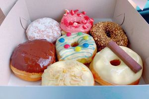 Vegan donuts~🌱🍩  at Blue Vegan Pig Shop in Prague