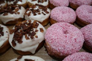 donuts at Blue Vegan Pig Shop in Prague