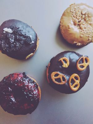 donuts at Blue Vegan Pig Shop in Prague