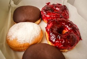donuts at Blue Vegan Pig Shop in Prague