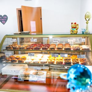 vegan donuts at Blue Vegan Pig Shop in Prague