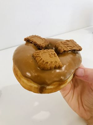 Biscoff lotus donut at Blue Vegan Pig Shop in Prague