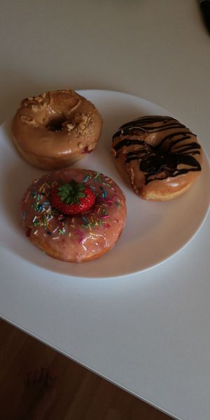 Strawberry, pb and jelly, salted caramel at Blue Vegan Pig Shop in Prague