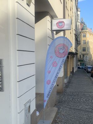 The blue Pig Shop at Blue Vegan Pig Shop in Prague