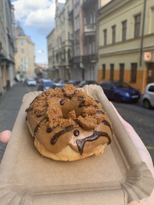 chocolate biscoff at Blue Vegan Pig Shop in Prague