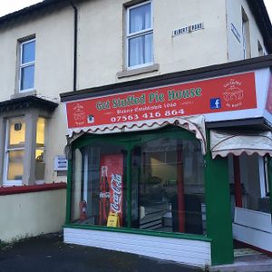 outside shop at The Get Stuffed Pie House in Blackpool