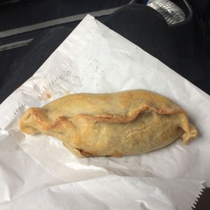 Vegetable Curry Pasty crust. at The Get Stuffed Pie House in Blackpool