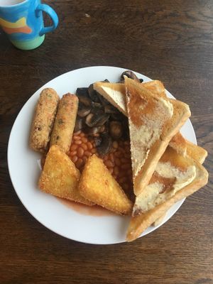 Vegan brekky at The Get Stuffed Pie House in Blackpool
