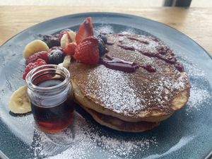Fruity pancakes   at The Orchard Cafe in Worthing