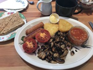 The Full Vegan breakfast  at The Orchard Cafe in Worthing