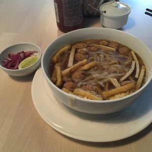 Vegan pho without cilantro. Tasty, but could have used some vegetables  at Cafe Namnam in Helsinki
