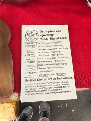 list at The Good Choices - The Vegetarian Mom in Makati