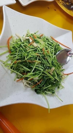 fried dou miao  at Heaven's Grace Vegetarian Point  - Bukit Batok in West Singapore