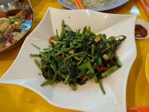 Fried Spicy Kang Kong vegetables  at Heaven's Grace Vegetarian Point  - Bukit Batok in West Singapore