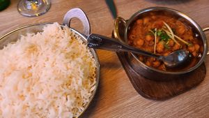 Chana Masala and Rice at Namaste India Bistro in Monterey