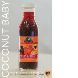 Spiced Hibiscus Chia Seed Drink. Agave sweetened. at Coconut Baby in Wanstead