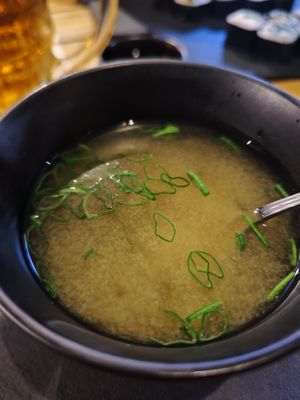 Miso soup at Cafe Barbarella in Herceg Novi