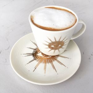 Almond milk latte at Elephant in the Room in Thessaloniki