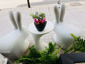 Cute outdoor seating  at Elephant in the Room in Thessaloniki