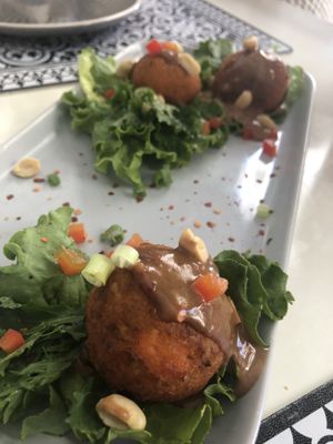 Thai tofu balls  at Elephant in the Room in Thessaloniki