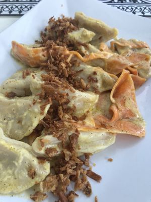 Potato dumplings at Elephant in the Room in Thessaloniki