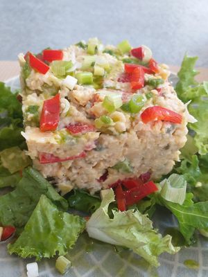 Chickpea better-than-tuna salad. Yummy! at Elephant in the Room in Thessaloniki