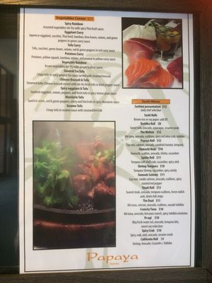 menu 3 at Papaya Asian Kitchen in Rochester