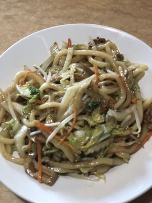 Vegan Beef Udon noodles at Ma Ma Wok in Charlotte