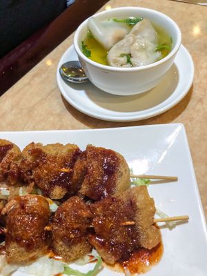 Wonton Soup + Teriyaki Kebabs  at Ma Ma Wok in Charlotte