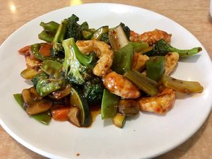 Vegan shrimp! at Ma Ma Wok in Charlotte