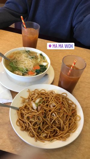 Noodle soup and Chicken lo Mien  at Ma Ma Wok in Charlotte