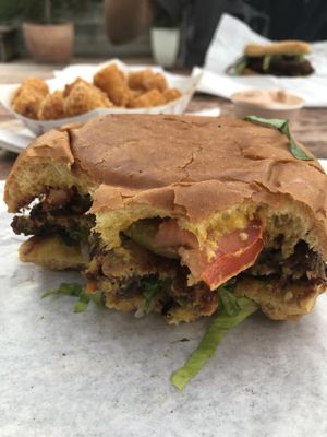 Bacon Cheese Burger at Arlo's Food Truck - The Grackle in Austin