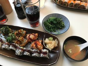 Kobodaishi with Miso-soup and extra alga-salad at Meiwei in Bielefeld