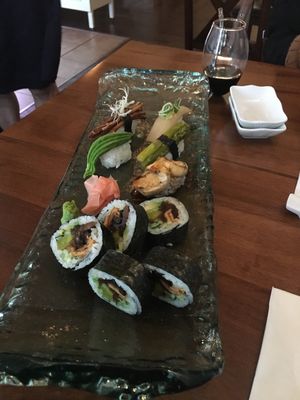 Vegan sushi platter at Seasoned Fusion Tastes in Saskatoon