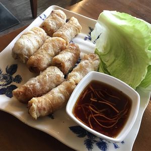 Vegan spring rolls at Seasoned Fusion Tastes in Saskatoon