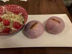 Vegan bao  at Seasoned Fusion Tastes in Saskatoon