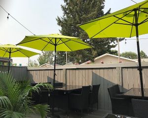 Patio at güd eats in Saskatoon