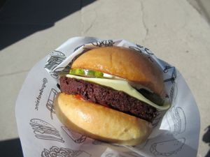 cheezburger from the food truck at güd eats in Saskatoon