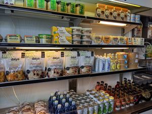 vegan groceries at the restaurant at güd eats in Saskatoon