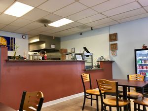 Seating available for small groups at Razzos Pizza And Salads in Hayward
