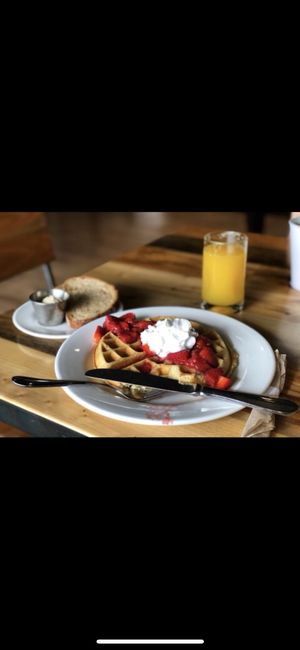 Belgium waffles  at Pulse Cafe in Hadley