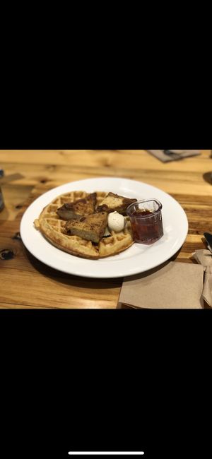 Chick’n waffles  at Pulse Cafe in Hadley