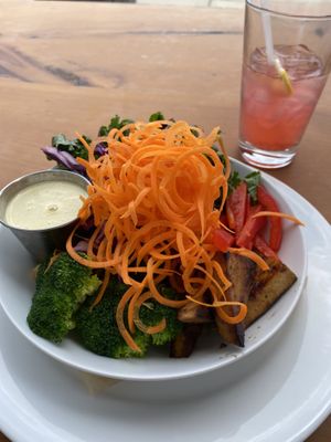 yummy Vida bowl and a raspberry lemonade!  at Pulse Cafe in Hadley