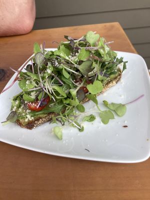 Loaded avo toast  at Pulse Cafe in Hadley
