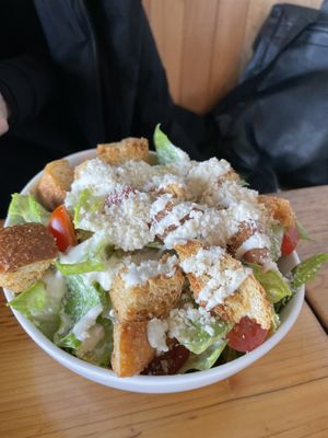 Cesar salad. Pretty decadent  at Pulse Cafe in Hadley