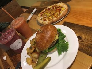 Burger and Pizza Hawaii at Pulse Cafe in Hadley